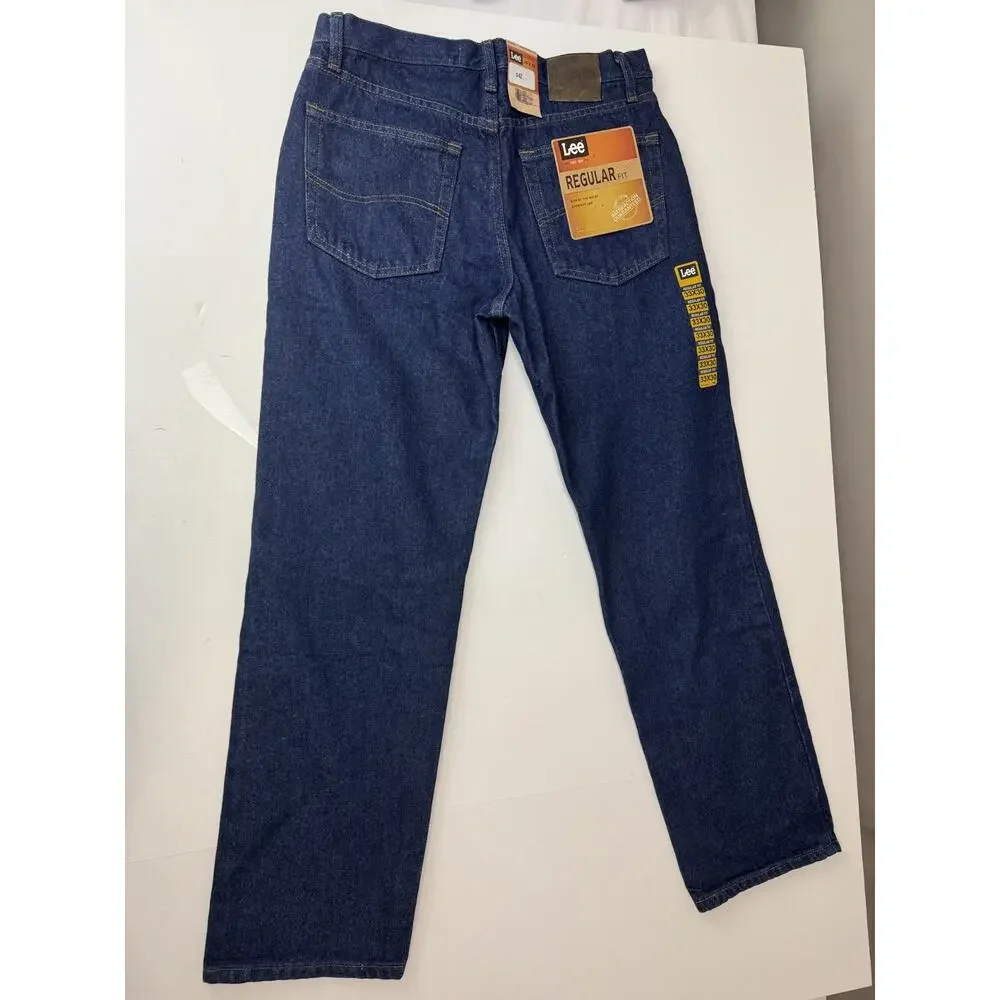 2015 Lee Regular Fit Jeans Straight Leg Men's 33 * 30 Dark Wash Cotton Mexico